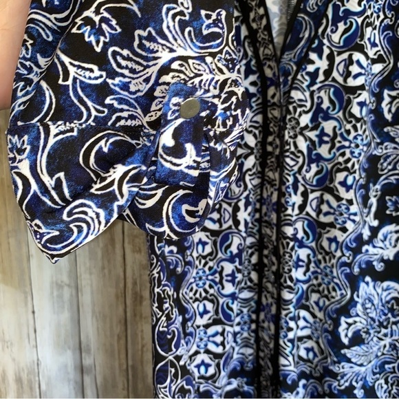 White House Black Market Blue Button Down Tunic - Picture 3 of 6